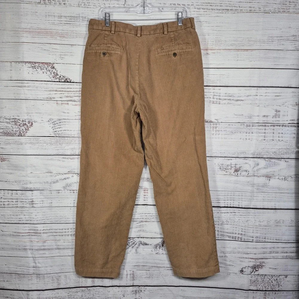 Brooks Brothers 346 Mens Corduroy Pants Tan Brown Cotton Chinos 34x32